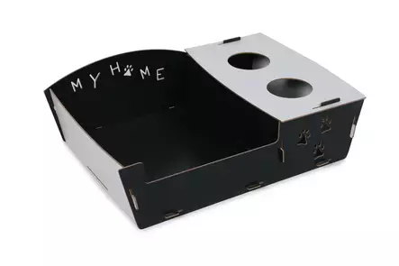 Kattbädd Aberto Design Cat Bed Svart Vit MDF 15x60x40 cm - Kattbäddar - 8682870971622 - 1