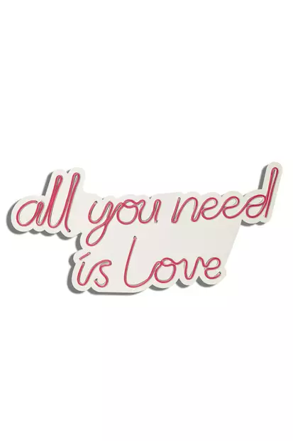 Led Väggdekor Wallity All You Need Is Love Röd Plast 32x60 cm - Ljussmycken och ljusfigurer - 8683342965392 - 1