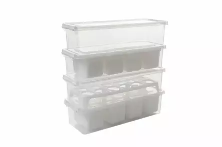 Förvaringslåda Set Hermia Transparent Plast 4 Delar - Matlådor och matförvaringsbehållare - 8684282832102 - 1