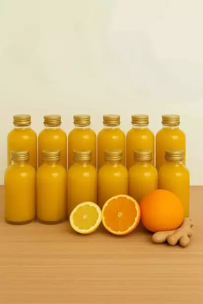 Glasflaskset Hermia Transparent Guld Glas 12 Delar - Serveringsfat - 8684283873722 - 2