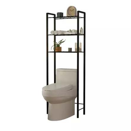 Badrumshylla Hanah Home Otis Svart Metall 52x150x24 cm - Badrumsmöbler - 8684282608332 - 1