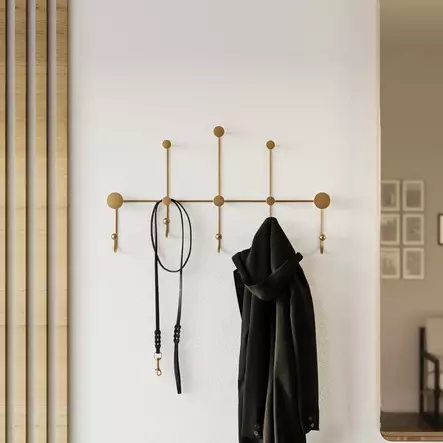 Vägghängare Wallity Iyon-A Guld Metall 80x45x10 cm - Klädhängare - 8684282359982 - 2