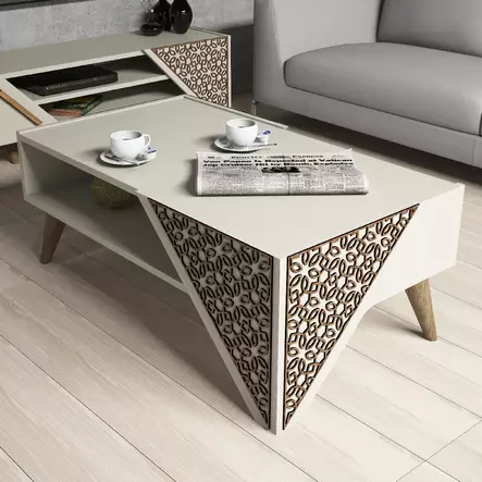 Soffbord Hanah Home Beril Cream Spånskiva 105x58x40 cm - Soffbord - 8681875183672 - 2