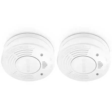 Rökdetektor med 10 års drifttid för batteri och sensor 2-pack Vit - Brandvarnare och kolmonoxidvarnare - 8711902089452 - 10