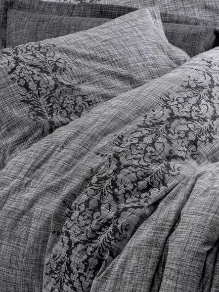 Renforcé påslakanset för dubbelsäng, grått, 200 x 220 cm, mjukt, lättskött - Lakan och örngott - 8683743424672 - 2