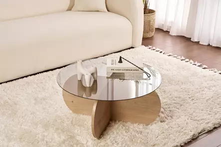 Soffbord Hanah Home Aeris Safir Ek Härdat Glas Spånskiva 75x35x75 cm - Soffbord - 8684283687602 - 2