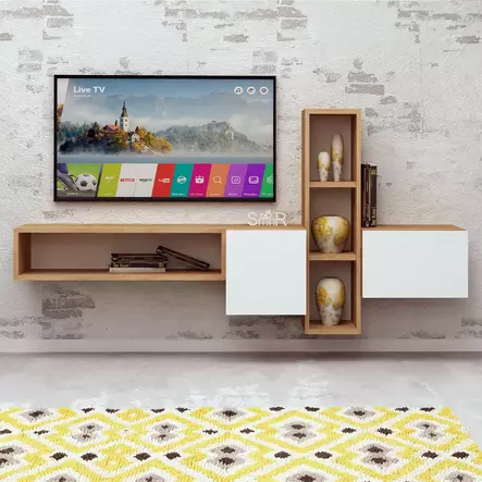 TV-bänk Hanah Home Kumkuat Ek Spånskiva 160x70x35 cm - TV-bänkar - 8681875078312 - 2
