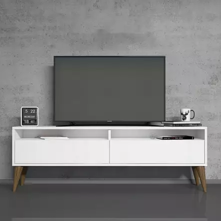 TV-bänk Hanah Home Best 2 Vit Spånskiva 150x30x50 cm - TV-bänkar - 8684282191032 - 2