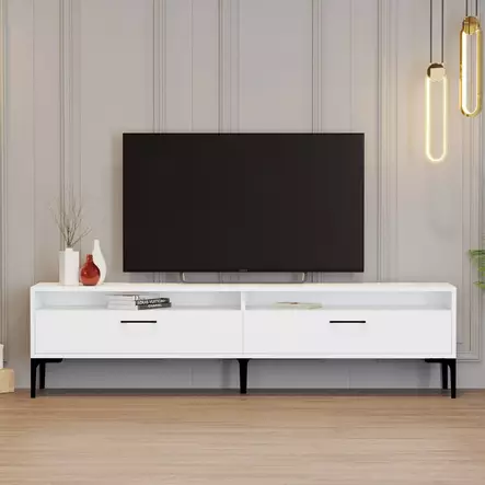 TV-bänk Hanah Home Istanbul 2 Vit Spånskiva 180x35x47 cm - TV-bänkar - 8684282191162 - 2