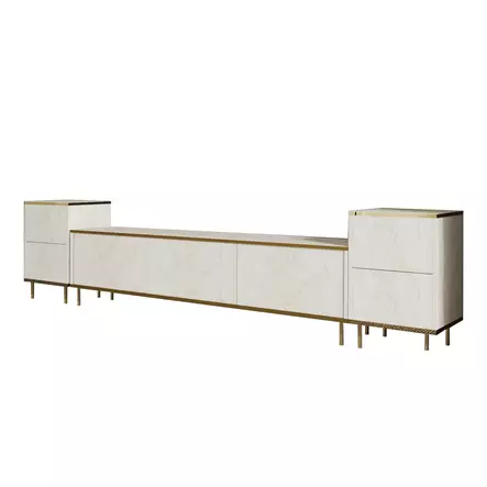 TV-bänk Hanah Home Imaj Travertine Spånskiva 180x45,2x35 cm 40x60x35 cm - TV-bänkar - 8684283033232 - 1