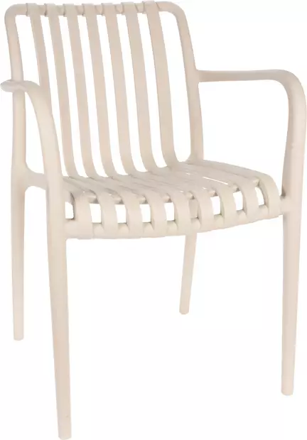 Utomhusstol med armstöd ljusgrå plast UV-skyddad - Trädgårdsstolar och soffor - 8720573916202 - 1