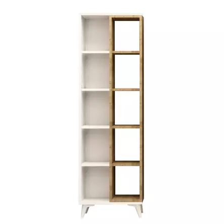 Bokhylla Hanah Home Enzamu Vit Spånskiva 50x162x25 cm - Bokhyllor - 8681875078442 - 1