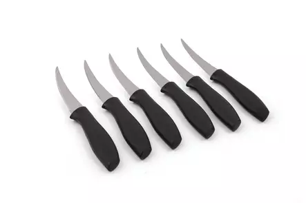 Knivset (6 delar), svart/silver, 25,5 x 9 x 1,3 cm, tåligt, stilrent - Knivar och saxar - 8683342992992 - 1