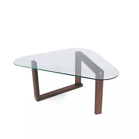 Soffbord Hanah Home S302 Valnöt Massivt Trä Härdat Glas 96x41x81 cm - Soffor - 8682870558502 - 1