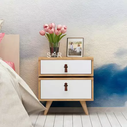 Sängbord Hanah Home Leija Ek Spånskiva 50x59x40 cm - Nattduksbord - 8681875207422 - 2