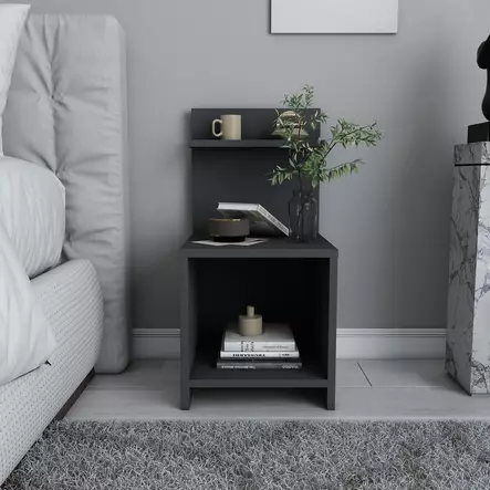 Sängbord Hanah Home Ullman Antracit Spånskiva 35,6x37,4x72 cm - Nattduksbord - 8683743120062 - 2