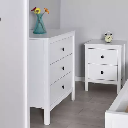 Sängbord Hanah Home Kmd992Bb Vit Spånskiva 46x66x44 cm - Nattduksbord - 8684282333302 - 2