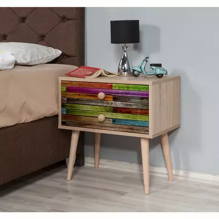 Sängbord Hanah Home Two 726 Sonoma Ek Spånskiva 60x61x40 cm - Nattduksbord - 8681875340822 - 2