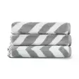 Handduk Mijölnir Vit Grå Chevron 100% Bomull 40x71 cm - Handdukar - 8683342188722 - 2