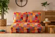 2-sits bäddsoffa Atelier del Sofa Taida Multicolor Patchwork Digitaltyg 185x120x cm - Bäddsoffor - 8683342978002 - 2