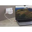 2-polig världsomspännande reseadapter med integrerad dubbel USB-laddare (1x USB C & 1 x USB) 45 watt strömförsörjning - Reseadaptrar - 7640166328292 - 53