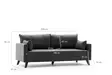 3-sits bäddsoffa Atelier del Sofa Bella Antracit Polyester 208x81x85 cm - Bäddsoffor - 8682870815582 - 7