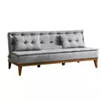 3-sits bäddsoffa Atelier del Sofa Fuoco Grå Linne 180x80x78 cm - Bäddsoffor - 8681875323832 - 8