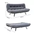 3-sits bäddsoffa Atelier del Sofa Misa Multicolor Mjuk Lättskött Tyg 175x110x40 cm - Bäddsoffor - 8683342977982 - 9