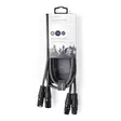 Balanserad ljudkabel | 2x XLR 3-Pin Hane | 2x XLR 3-Pin Hona | Nickelplaterad | 1.50 m | Rund | PVC | Mörkgrå | Kartonghylsa - Ljudkablar - 5412810295692 - 66