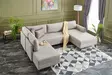 Hörnbäddsoffa Atelier del Sofa Belen Cream Polyester Linne 300x202x78 cm - Soffor - 8682870658912 - 2