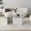 Soffbord Hanah Home Escape Vit Härdat Glas Spånskiva 105x40x65 cm - Soffbord - 8683342949712 - 2