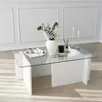 Soffbord Hanah Home Escape Vit Härdat Glas Spånskiva 105x40x65 cm - Soffbord - 8683342949712 - 3