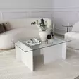 Soffbord Hanah Home Escape Vit Härdat Glas Spånskiva 105x40x65 cm - Soffbord - 8683342949712 - 5