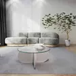 Soffbord Hanah Home Bubble Vit Härdat Glas Spånskiva 75x35x75 cm - Soffbord - 8683342746892 - 2
