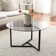 Soffbord Hanah Home Trio Sehpa Fume Härdat Glas Metall 75x42x75 cm - Soffbord - 8682870558632 - 3