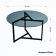 Soffbord Hanah Home Trio Sehpa Fume Härdat Glas Metall 75x42x75 cm - Soffbord - 8682870558632 - 9
