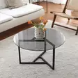 Soffbord Hanah Home Trio Sehpa Fume Härdat Glas Metall 75x42x75 cm - Soffbord - 8682870558632 - 2