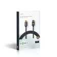 High Speed HDMI kabel med Ethernet | HDMI Kontakt | HDMI Kontakt | 4K@60Hz | ARC | 18 Gbps | 3.00 m | Rund | Bomull | Grått Med Metall | Kartong med täckt fönster - HDMI-kablar - 5412810318902 - 69