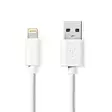 Lightning Kabel | USB 2.0 | Apple Lightning, 8-stifts | USB-A Hane | 480 Mbps | Nickelplaterad | 2.00 m | Rund | PVC | Vit | Label - Nedis produkter - 5412810421022 - 1