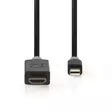 Mini Displayport-kabel | DisplayPort 1.4 | Mini DisplayPort Hane | HDMI Kontakt | 48 Gbps | Guldplaterad | 2.00 m | Rund | PVC | Antracit | Plastpåse - Dator och nätverk - 5412810322732 - 10