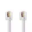 Telekomkabel | RJ11 Hane | RJ11 Hane | 10.0 m | Kabelns utformning: Platt | Guldplaterad | Kabeltyp: RJ11 | Vit | Låda - Telekablar och kontakter - 5412810427772 - 1