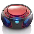 Bärbar FM-radio CD / MP3 / USB / Bluetooth-spelare® med LED-belysning Röd - Radioapparater - 8711902034872 - 10