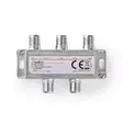 Satellite Splitter | 5 - 2400 MHz | 11.5 dB | Antal ingångar: 1 | Antal utgångar: 4 | Impedans: 75 Ohm | Zinc | Silver - Tillbehör - 5412810298372 - 1