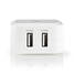Väggladdare | 24 W | Snabbladdnings funktion | 2x 2.4 A A | Antal utgångar: 2 | 2x USB-A | Utan kabel | Single Voltage Output | Vit - Nätladdare - 5412810267552 - 2