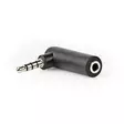 Stereo Audio Adapter | 3.5 mm Hane | 3.5 mm Hona | Nickelplaterad | Vinklat 90° | Metall | Svart | 10 st. | Plastpåse - Ljudadaptrar - 5412810323852 - 40