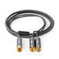 Subwoofer Kabel | RCA Hane | 2x RCA Hane | Guldplaterad | 3.00 m | Rund | 4.5 mm | Grå / Grått Med Metall | Kartong med täckt fönster - Ljudkablar - 5412810324422 - 4