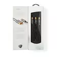 Subwoofer Kabel | RCA Hane | 2x RCA Hane | Guldplaterad | 3.00 m | Rund | 4.5 mm | Grå / Grått Med Metall | Kartong med täckt fönster - Ljudkablar - 5412810324422 - 67