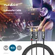 Subwoofer Kabel | RCA Hane | 2x RCA Hane | Guldplaterad | 3.00 m | Rund | 4.5 mm | Grå / Grått Med Metall | Kartong med täckt fönster - Ljudkablar - 5412810324422 - 5