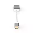 USB-C Adapter | USB 3.2 Gen 1 | USB-C Hane | Mini DisplayPort Hona | 0.20 m | Rund | Guldplaterad | Flätad / Nylon | Silver | Kartong med täckt fönster - Dator och nätverk - 5412810331772 - 10