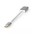 USB-C Adapter | USB 3.2 Gen 1 | USB-C Hane | Mini DisplayPort Hona | 0.20 m | Rund | Guldplaterad | Flätad / Nylon | Silver | Kartong med täckt fönster - Dator och nätverk - 5412810331772 - 40